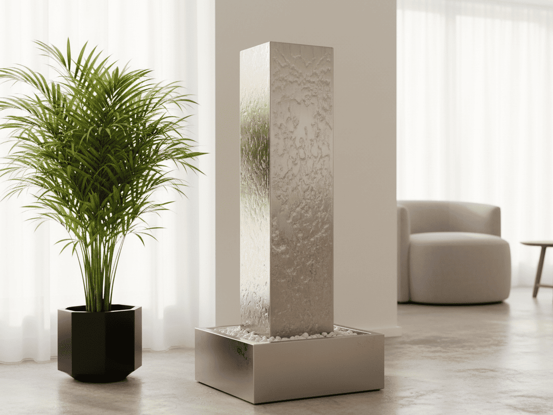 Edelstahl Indoor Säulenbrunnen