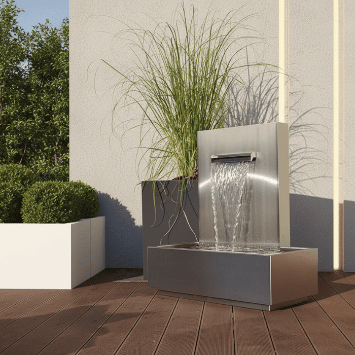 Edelstahl Wasserfall Magenta