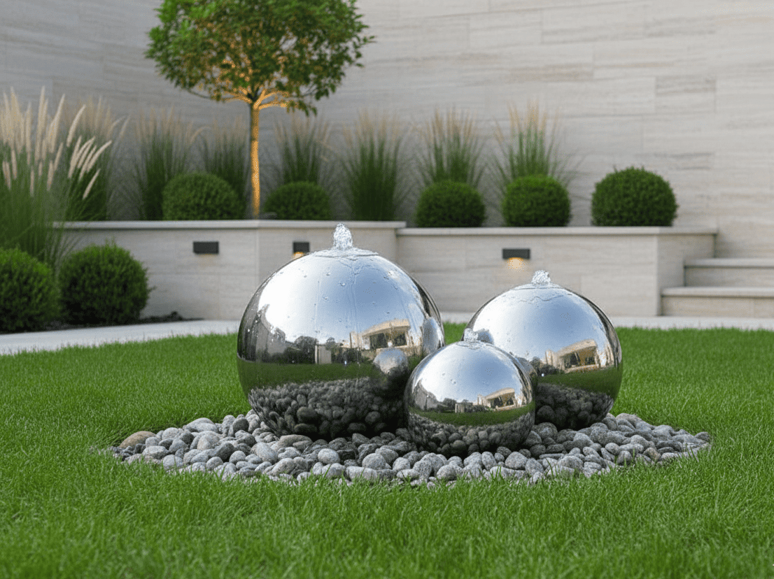 Edelstahlbrunnen Mondial