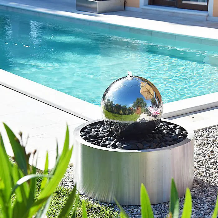 Edelstahl Kugelbrunnen Mondial Globe