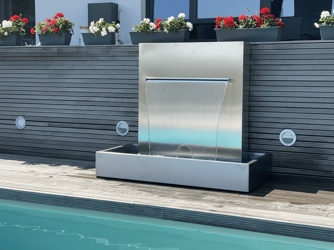 Edelstahl Wasserfall